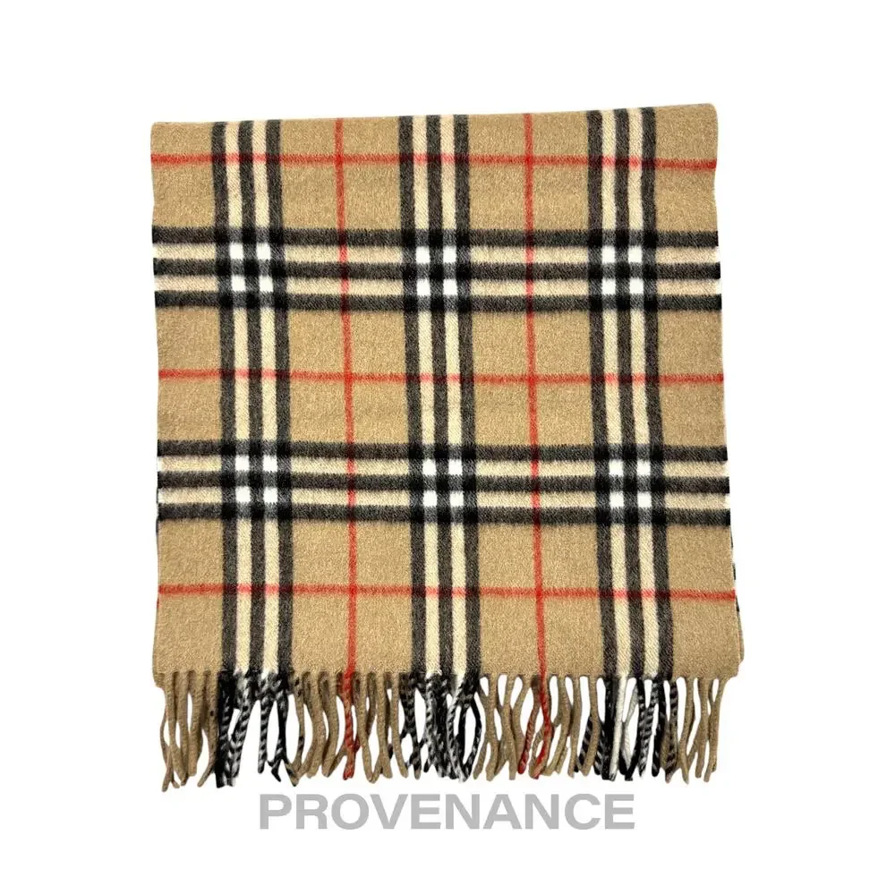 🔴 Vintage Burberrys Scarf Nova Check 100% Cashmere Camel